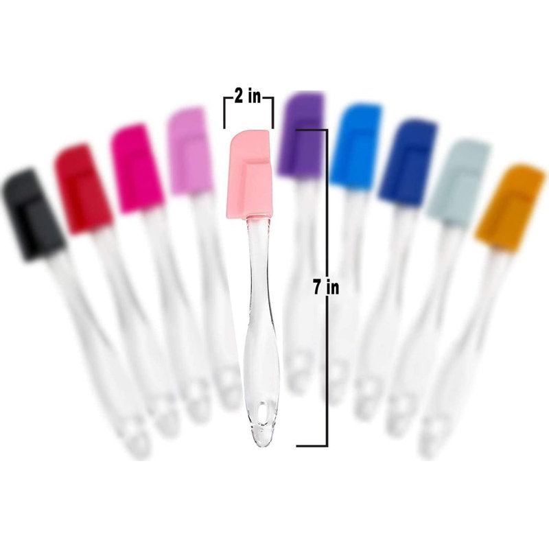 10 Piece Heat Resistant Silicone Mini Spatula Se For Baking, Cooking, Mixing