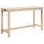 Table de bar 4 pièces avec prise électrique et 3 tabourets confortables en chêne, design rustique imitation bois, idéale pour le salon. Chargement USB-C, sièges rembourrés en lin, structure en caoutchouc.