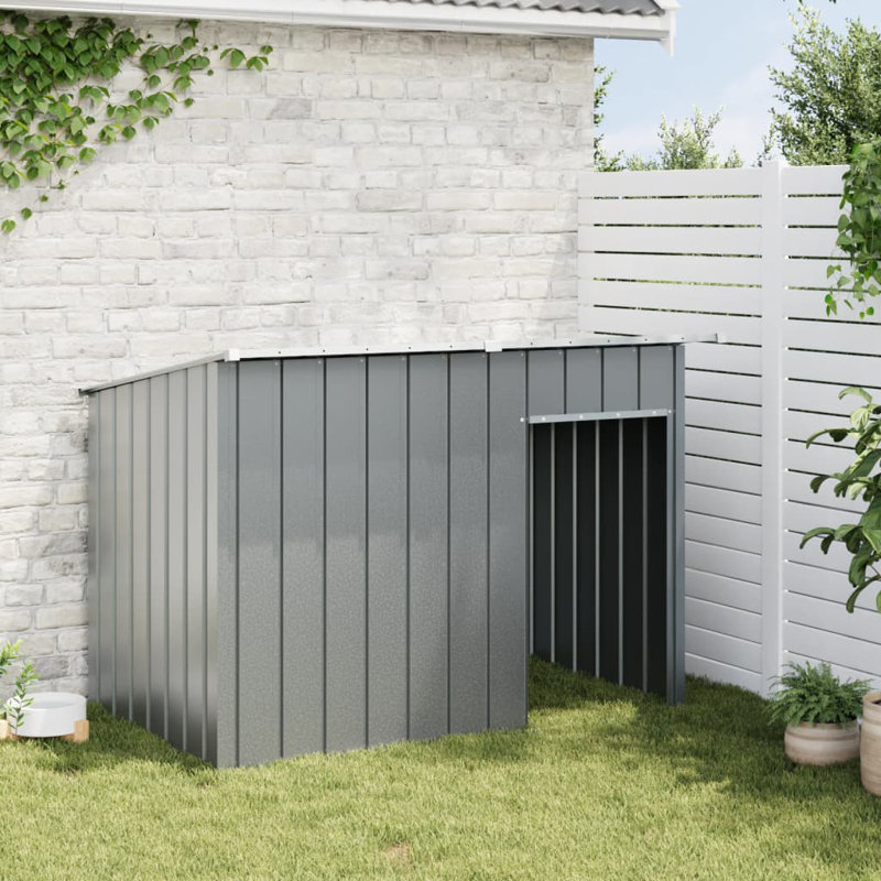  Niche pour chien en acier galvanisé anthracite 60,2 x 35,8 x 43,3 po