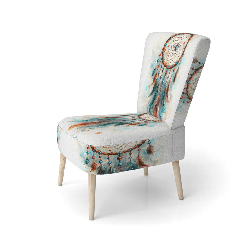 Chaise rembourrée Boho Feather - Chaise d'appoint Dreamcatcher Dust, Side Chair Armless