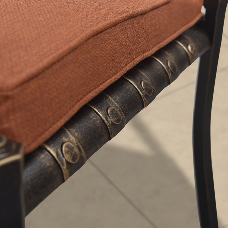 Chaise avec accoudoirs Boyter, Rouge brique