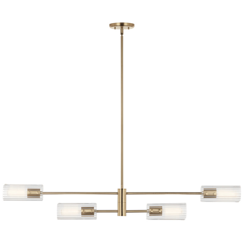 Lustre linéaire 4 lumières 47,50 ", Laiton