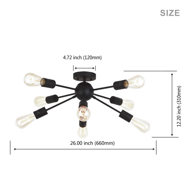 Griffinn Semi Flush Mount, Black