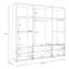 Rajish Modern wardrobe with 4 doors, 6 drawers, mirror, clothing rail and shelves, engineered wood, warm oak decor/beige, 205.9 cm W x 200.1 cm H x 52.7 cm D