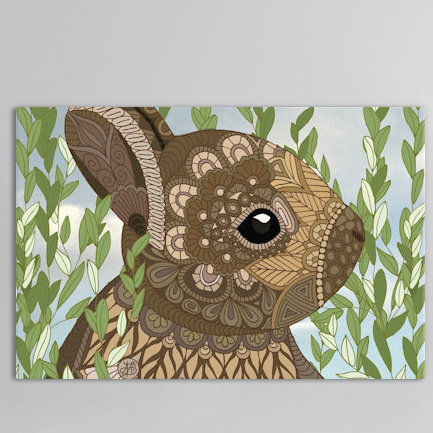 « baby lapin », art sur toile, H 12 po x l 18 po x P 0,75 po