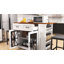 Grand îlot de cuisine portable Medeeha avec rallonge de rangement et 2 tabourets de bar pour cuisine avec roulettes-738391303