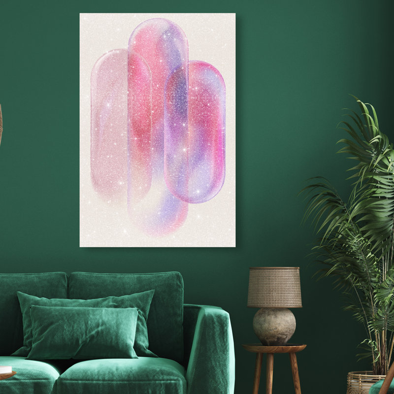 Pink Topaz Gradient Canvas Abstract Print by Oliver Gal, Black Frame, 10 x 15, 36"H x 24"W, Gallery Wrapped