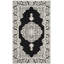 Tapis oriental noir / ivoire tissé à plat à la main Jamison-24680300