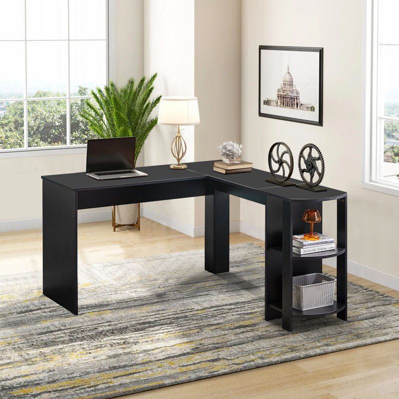 L-Shaped Computer Desk, Black