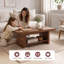 Table basse en noyer de 120 cm avec tablette de rangement ouverte, table basse moderne pour salon