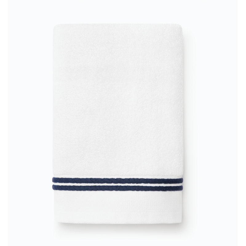 Aura Hand Towel, White/Navy