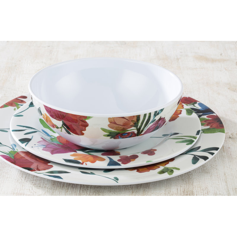 12pc Blossom Melamine Dinner Set