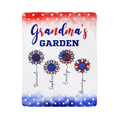 Couverture sherpa personnalisée avec noms de grand-mère