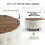Grande table basse ronde avec rangement en bois et polaire 32 pouces Teddy-1525822156
