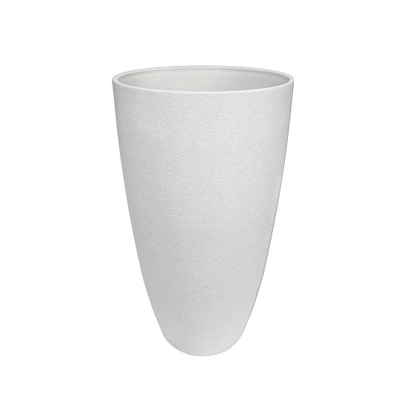 White 20.5" Weather-Resistant Round Outdoor Planter
