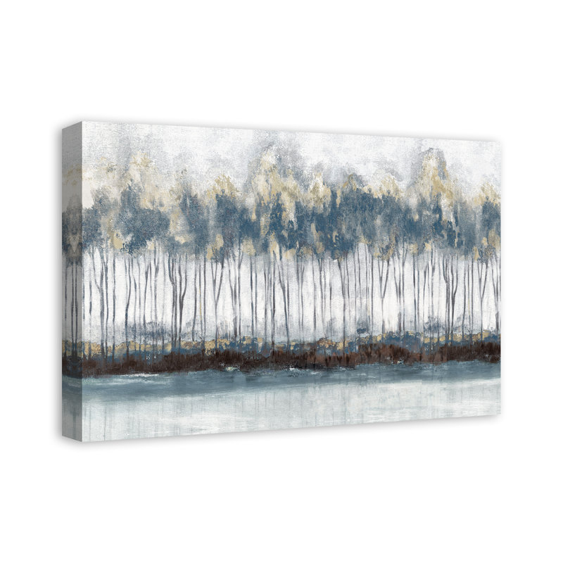 Paysage de bouleau sur toile, H 16 po x l 24 po x P 1,25 po, Sans cadre