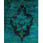 Tapis noir / turquoise unique 6 pi x 8 pi 8 po Conyngham