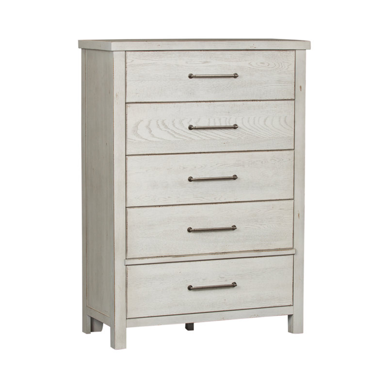 Trione 5 Drawer 40" W Chest, White