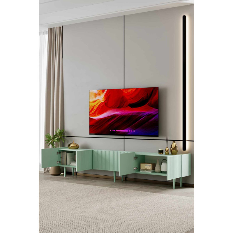 Meuble télé, 11.42" H x 94.49" W x 7.87" D, Mint