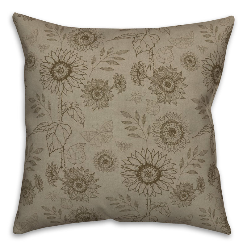 Coussin décoratif en polyester / mélange de polyester, Brun