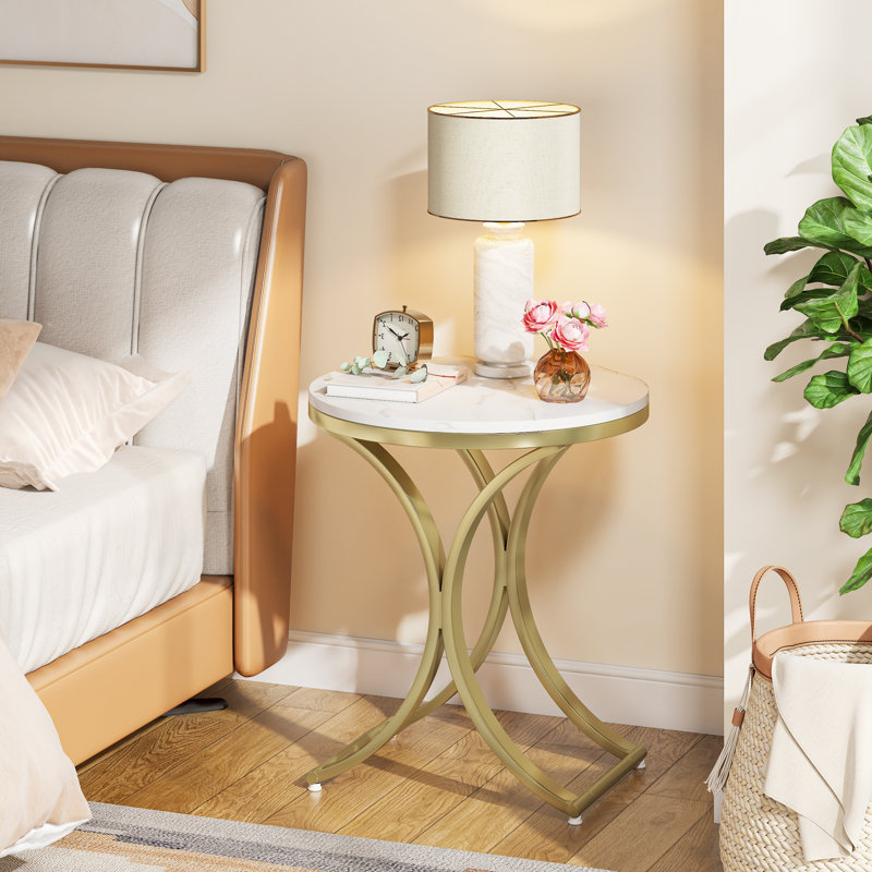 Round End Table Modern Small Coffee Table(Set of 2)