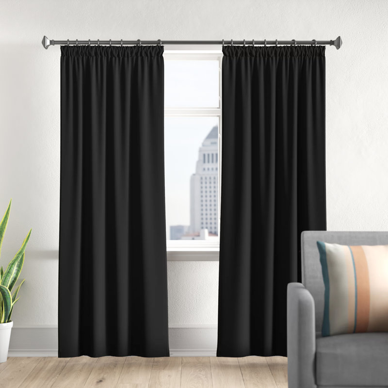 Cozine Blackout Curtain Pair, Pink, 229 W x 137 D cm