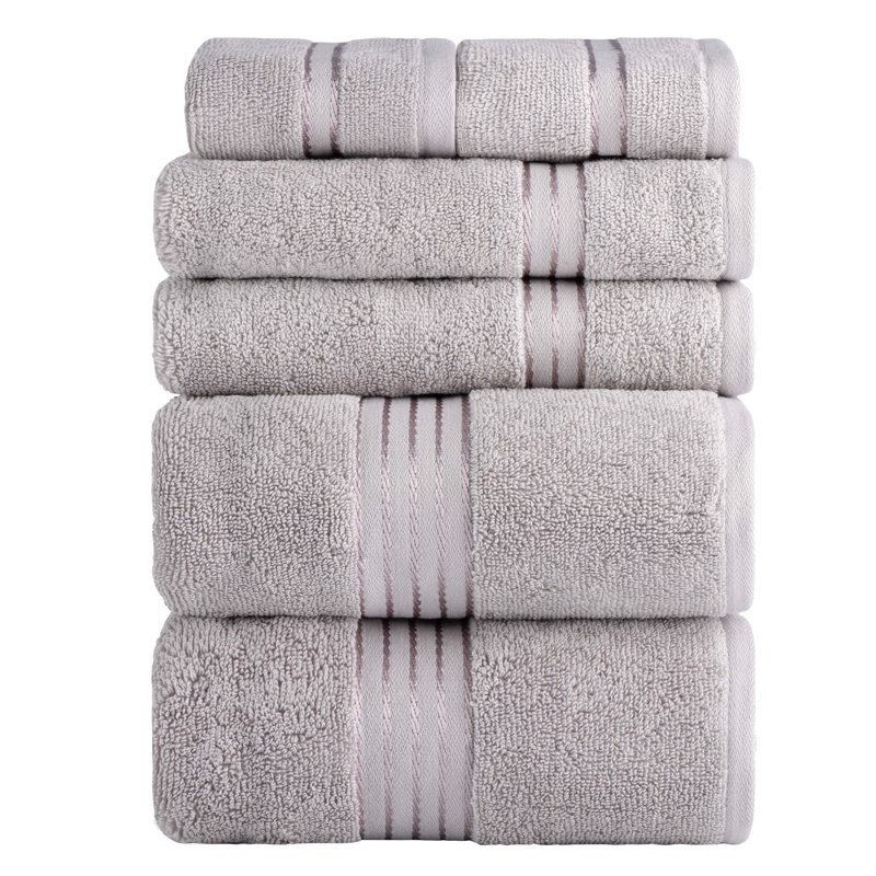 Ensemble de serviettes 6 pièces Plymouth Home - Accessoires de salle de bain en coton avec 2 serviettes de bain, 2 serviettes à main et 2 débarbouillettes - Draps de bain lavables à la machine