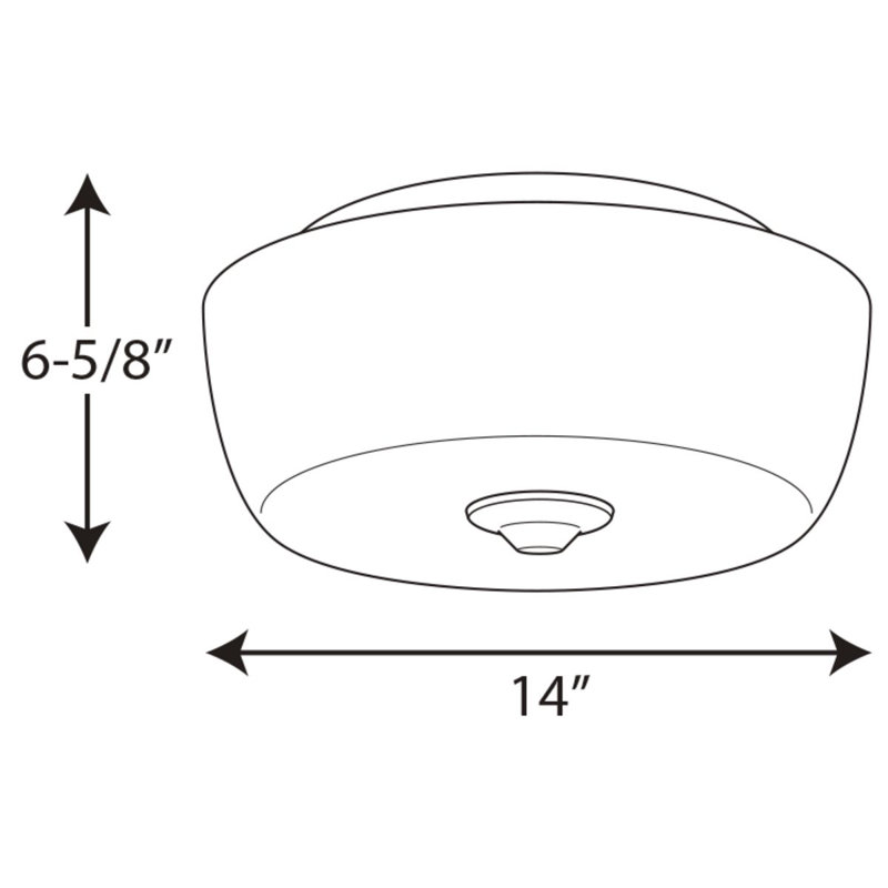 Plafonnier encastré 14 po à 2 lumières Devi, Nickel brossé