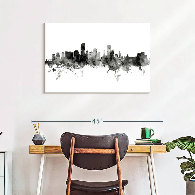 Silhouette de Sirci Miami, Floride, horizon V, H 24 po x l 36 po