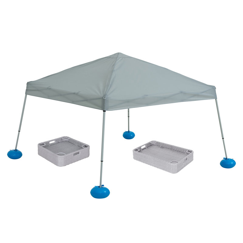 SUNJOY Floating Pool Cover with Hand Carry Bag and  Wicker Floating Pool Tray,adjustable telescoping posts,Easily Adjust the Height with Telescoping Posts