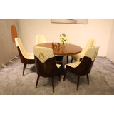 Vogue Lux Orange 61" Round Dining Set
