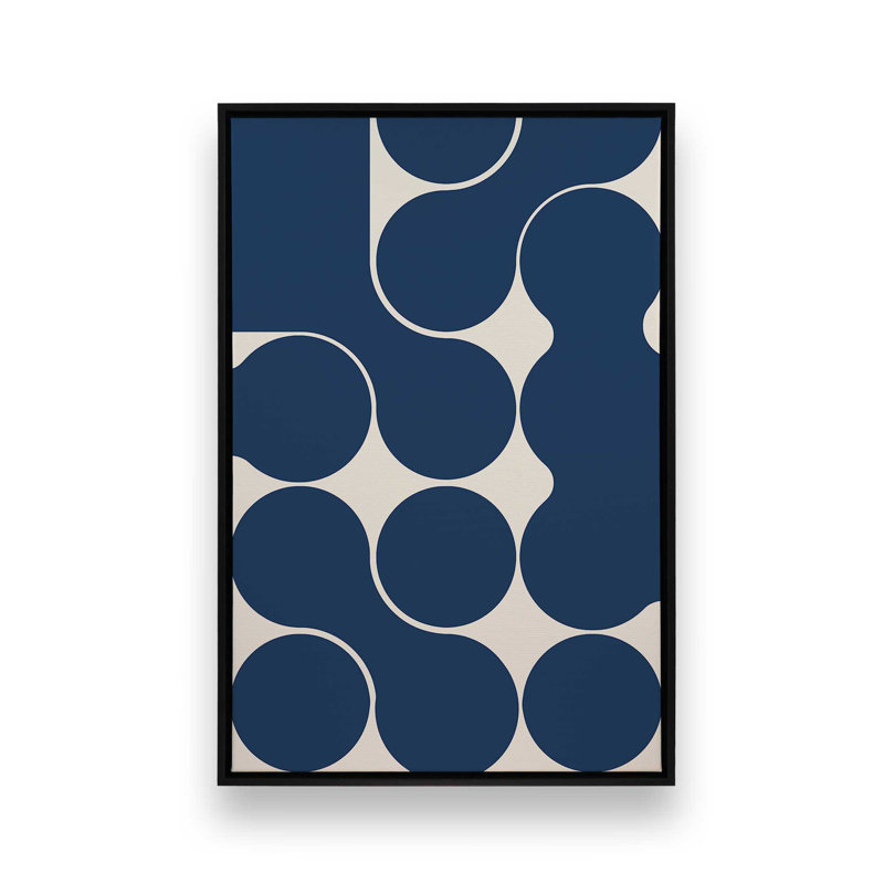 Impression sur toile sculpturale à géométrie bleue, H 12,75 po x l 8,75 po , Noir satiné