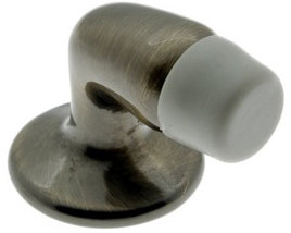 Gooseneck Solid Brass Floor Mount Stop, Antique Brass
