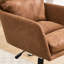 Chaise de bureau brun réglable avec revêtement en cuir PU, structure métallique haute résistance, assise souple et confortable, idéale pour une utilisation dans une chambre.