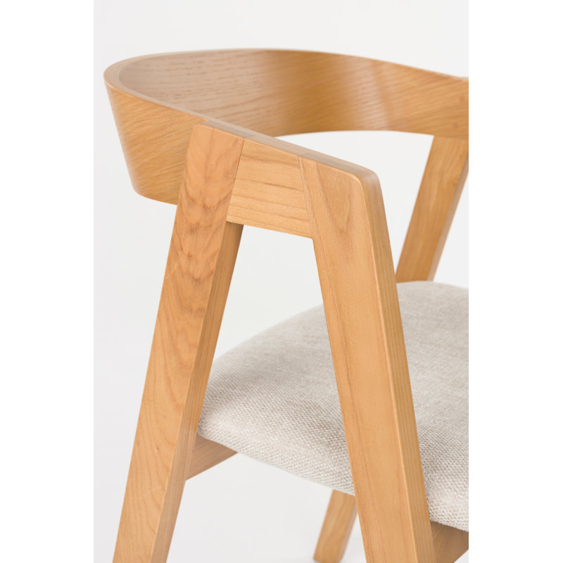 Dining Chair Upholstered Arm Chair, Natural