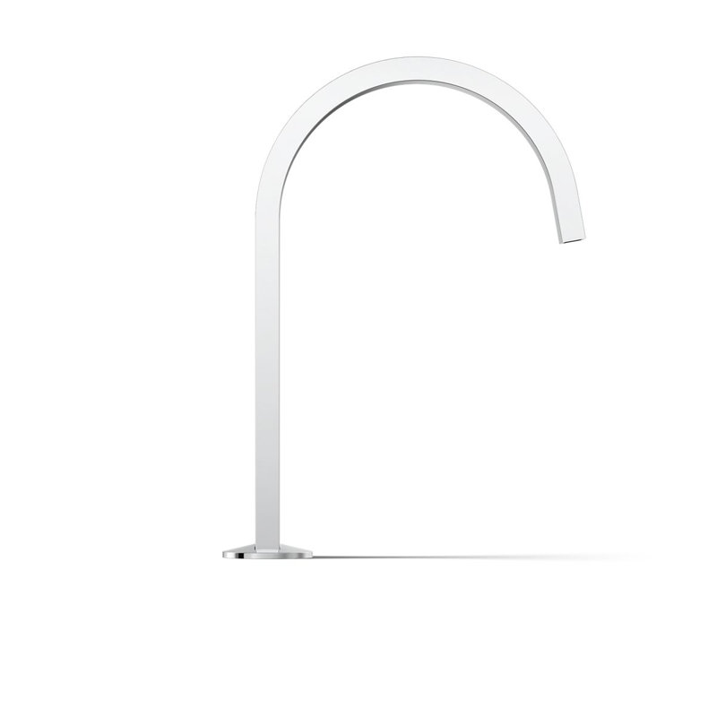 Components Deck-Mount Bath Spout with Ribbon Design, Polished Chrome