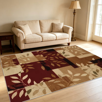 1PC Leaf - Patterned Area Rugs for Living Room, Soft and Comfortable, Suitable for all seasons, easy - to - maintain, machine washable Indoor floor mat, Under Table Farmhouse suitable for Bedroom, Dining Room, Study, Hallway, Patio, Home Decor,