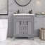 Meuble-lavabo 36 po avec lavabo supérieur, armoire de rangement moderne avec 2 portes à fermeture douce et 2 tiroirs, meuble-lavabo simple
