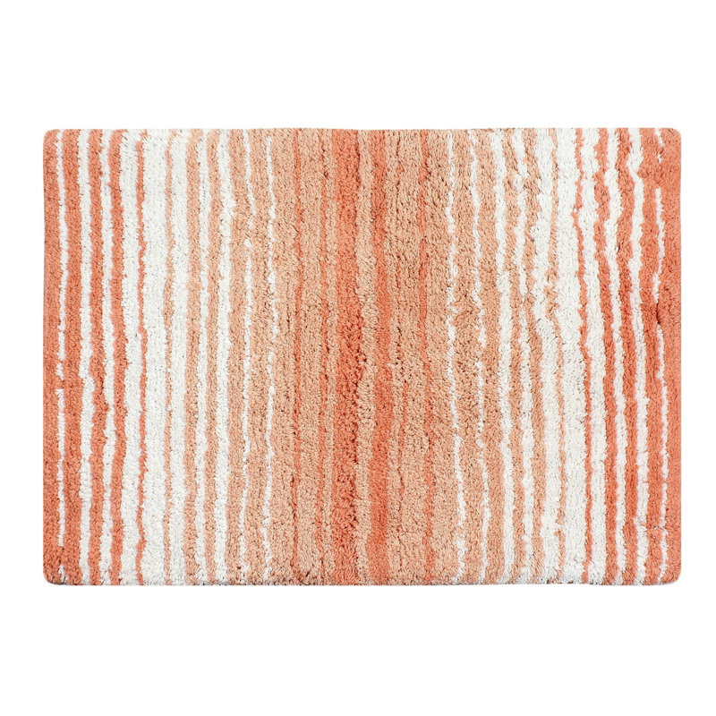 Griffie Plush 100 % Cotton Bath Rug, Single - 17" L x 24" W, Coral