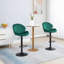 Ensemble de 2 tabourets de bar réglables avec dossier et repose-pieds, chaises de bar à hauteur de comptoir pour la cuisine, pub - vert