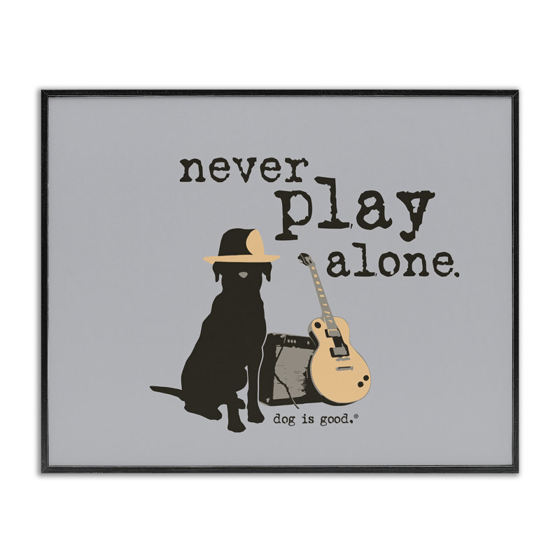 Stupell Industries Never Play Alone with Dog, estampe numérique par Dog Is Good, H 16 po x l 20 po