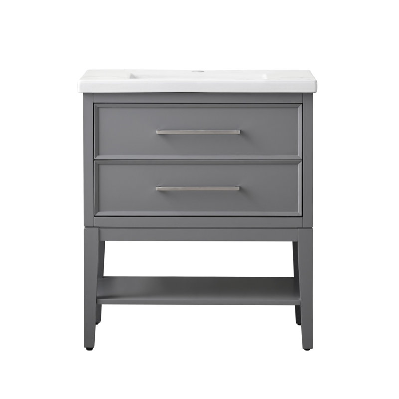Ensemble de meuble-lavabo simple 30,13 po Brodnax, Gris