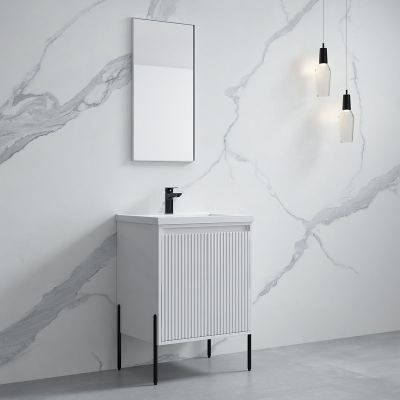 Ensemble de meuble-lavabo simple 24 po Lajerrica, Blanc