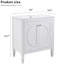 Meuble-lavabo moderne de 30 po sans assemblage requis au fini blanc mat, avec fermeture en douceur, compartiments à tiroirs et basculants, fabrication en bois massif, lavabo en céramique imperméable, détails bien pensés