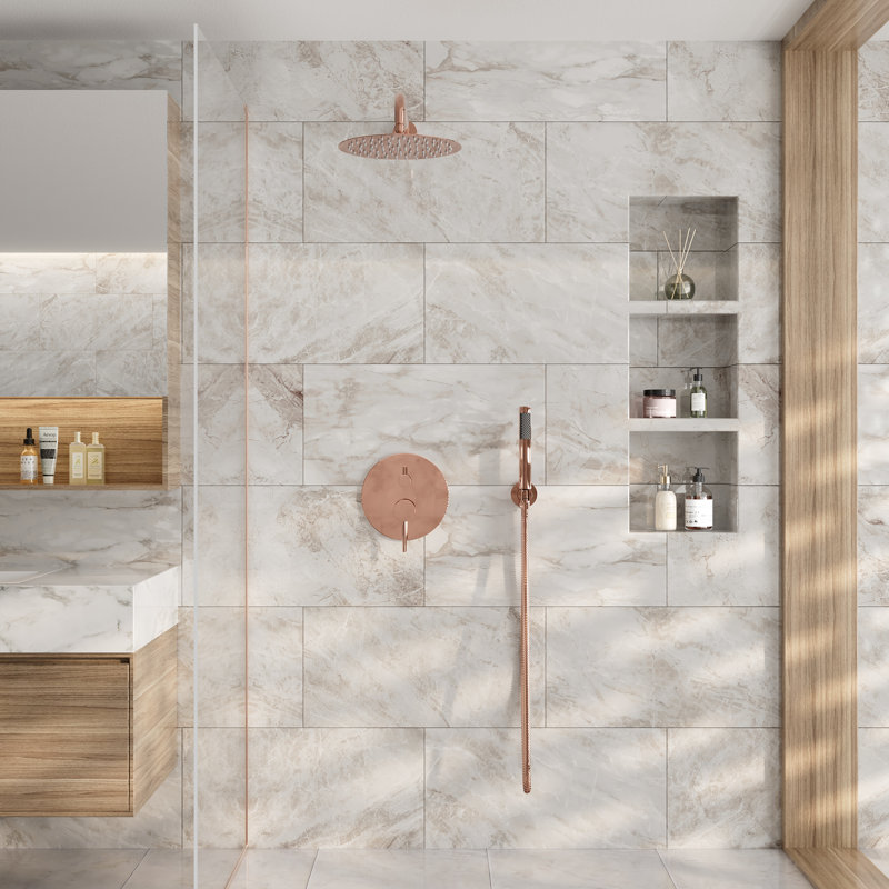 Wall Mounted Pressure Balanced Rainfall Complete Shower System with Rough-in Valve
