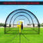 32x12x8 Ft Baseball Batting Cage Net – Portable Pop-Up Backyard Hitting Training Cage for Baseball & Softball with Pitching Machine Opening & Detachable Door