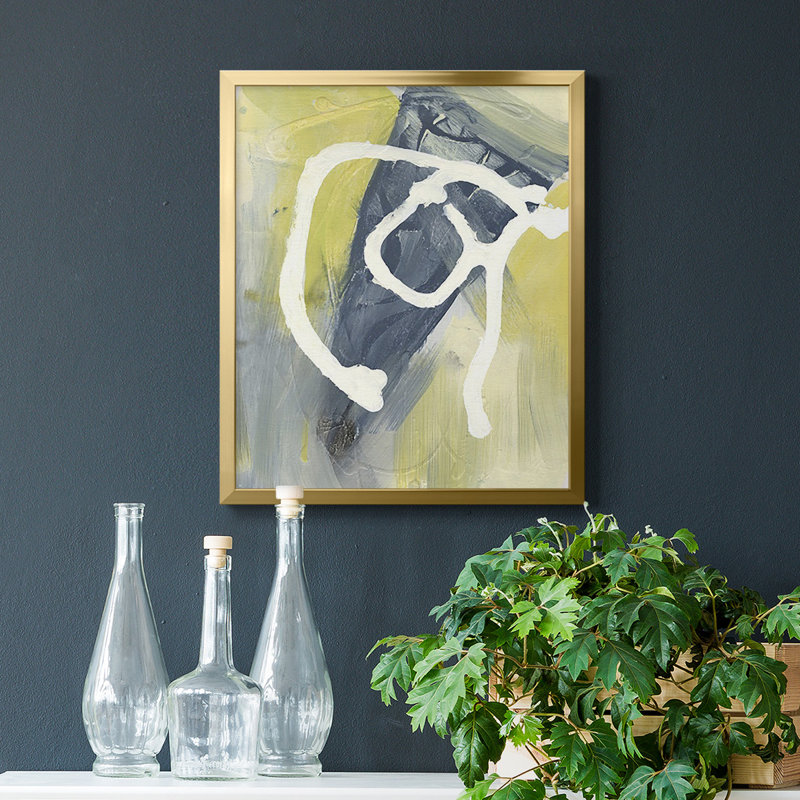 Toile encadrée de qualité supérieure «Delightful I» - prête à être accrochée, Or, H 24 po x l 20 po