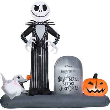 Gemmy The Nightmare Before Christmas Jack On Pumpkin 18 Plush Front Door  Greeter