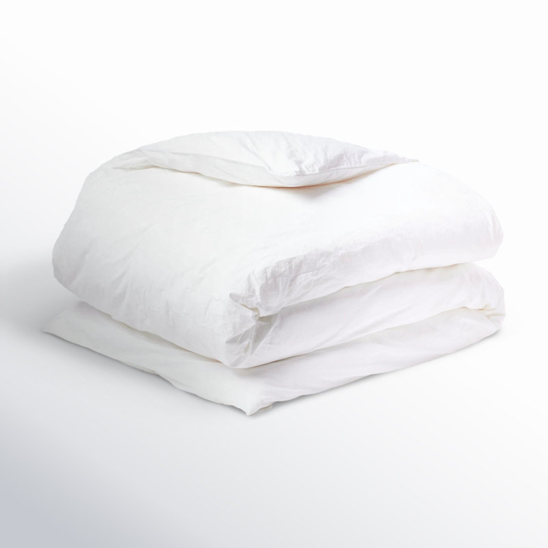 Housse de couette raffinée en percale biologique, Blanc alpin, Housse de couette pour lit simple
