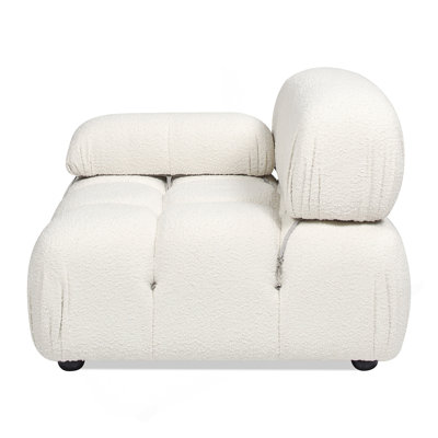 36" Bubble Modular Modern Lounge Arm Chair, Ivory White Boucle